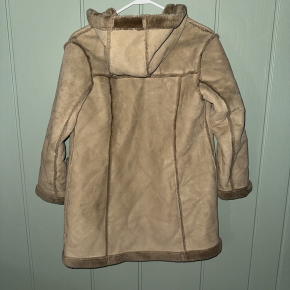 Y2K Vintage Penny Lane Coat Faux Fur Trim Leather Suede L Shaggy Xhilaration - Picture 5 of 6